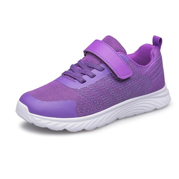 Kids Dark Purple Lightweight Breathable Athletic Running Tennis Fitness Sneakers - Picture 1 of 6